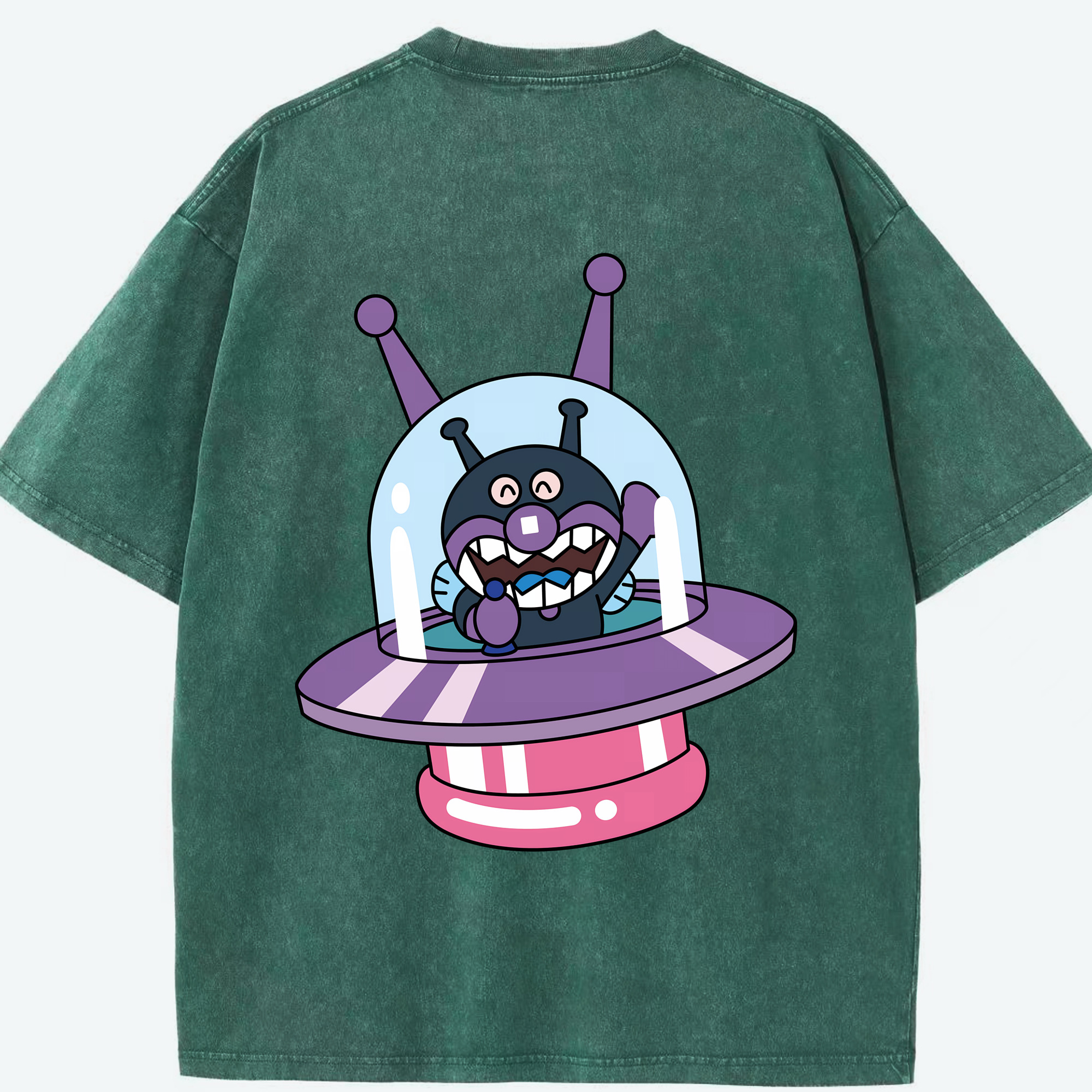 （画像用） アンパンマン Anpanman 綿100% ヴィンテージ風 半袖Tシャツ（背面プリント）